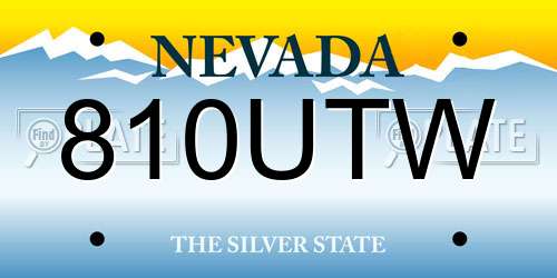 810UTW Nevada License Plate