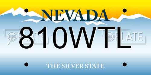 810WTL Nevada License Plate