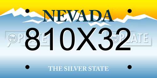 810X32 Nevada License Plate