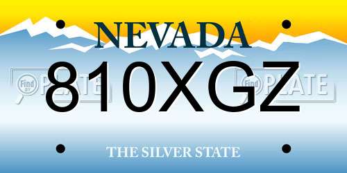 810XGZ Nevada License Plate