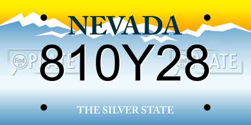 810Y28 Nevada License Plate