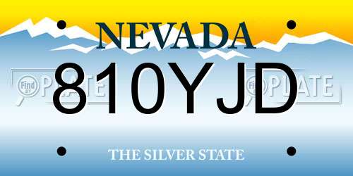 810YJD Nevada License Plate