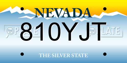 810YJT Nevada License Plate