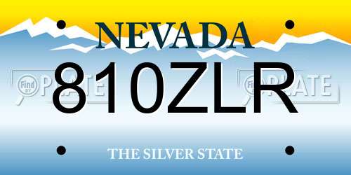 810ZLR Nevada License Plate