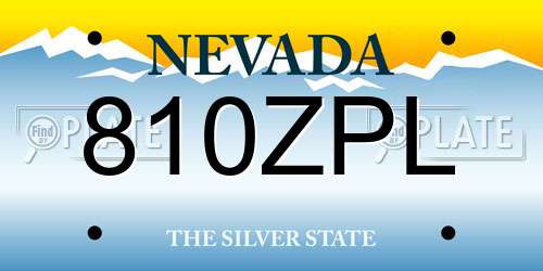 810ZPL Nevada License Plate