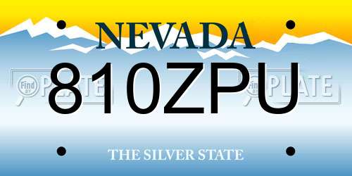 810ZPU Nevada License Plate