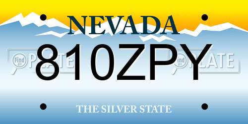 810ZPY Nevada License Plate