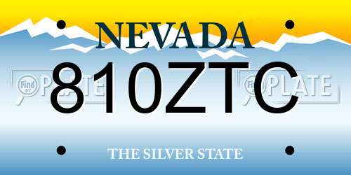 810ZTC Nevada License Plate