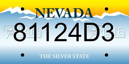 81124D3 Nevada License Plate