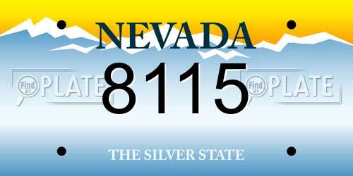 8115 Nevada License Plate