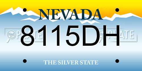 8115DH Nevada License Plate
