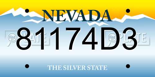 81174D3 Nevada License Plate