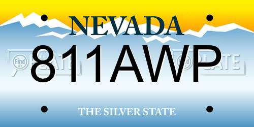 811AWP Nevada License Plate