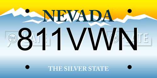 811VWN Nevada License Plate
