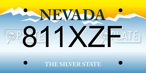 811XZF Nevada License Plate