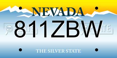 811ZBW Nevada License Plate