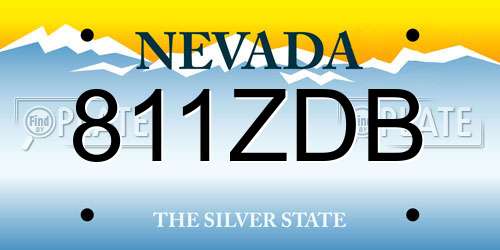 811ZDB Nevada License Plate
