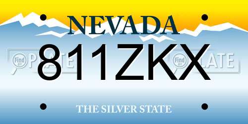 811ZKX Nevada License Plate