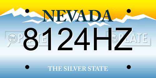 8124HZ Nevada License Plate