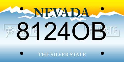 8124OB Nevada License Plate