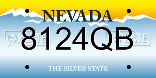 8124QB Nevada License Plate
