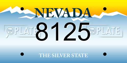 8125 Nevada License Plate