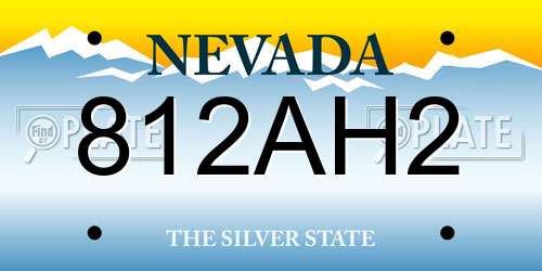 812AH2 Nevada License Plate