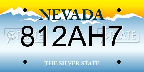 812AH7 Nevada License Plate