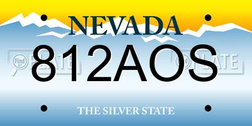 812AOS Nevada License Plate