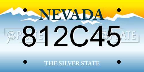 812C45 Nevada License Plate