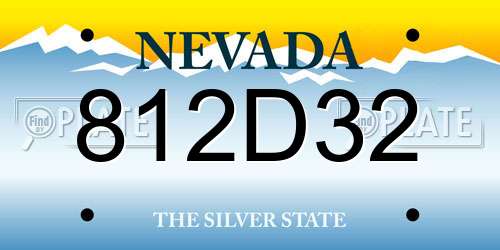 812D32 Nevada License Plate
