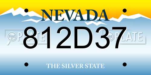812D37 Nevada License Plate