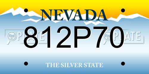 812P70 Nevada License Plate