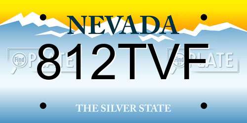 812TVF Nevada License Plate
