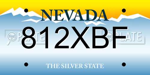812XBF Nevada License Plate