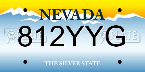 812YYG Nevada License Plate