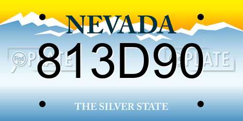 813D90 Nevada License Plate