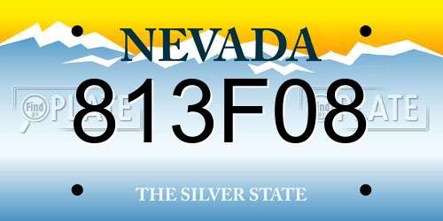 813F08 Nevada License Plate