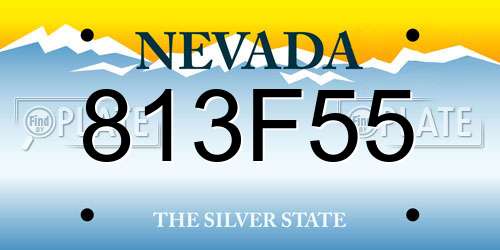 813F55 Nevada License Plate