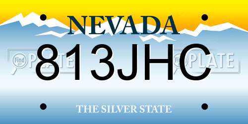 813JHC Nevada License Plate