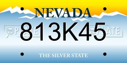 813K45 Nevada License Plate