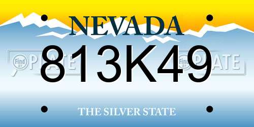 813K49 Nevada License Plate