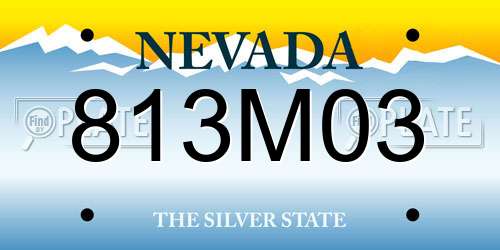 813M03 Nevada License Plate