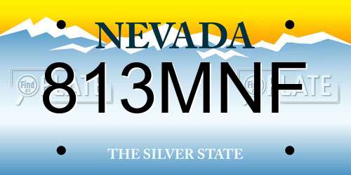 813MNF Nevada License Plate
