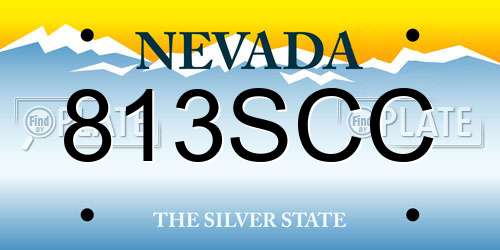 813SCC Nevada License Plate