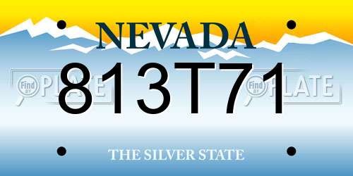 813T71 Nevada License Plate