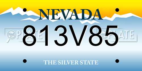 813V85 Nevada License Plate