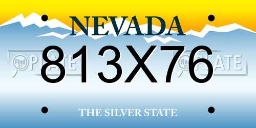 813X76 Nevada License Plate