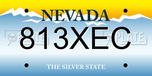 813XEC Nevada License Plate