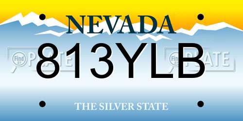 813YLB Nevada License Plate